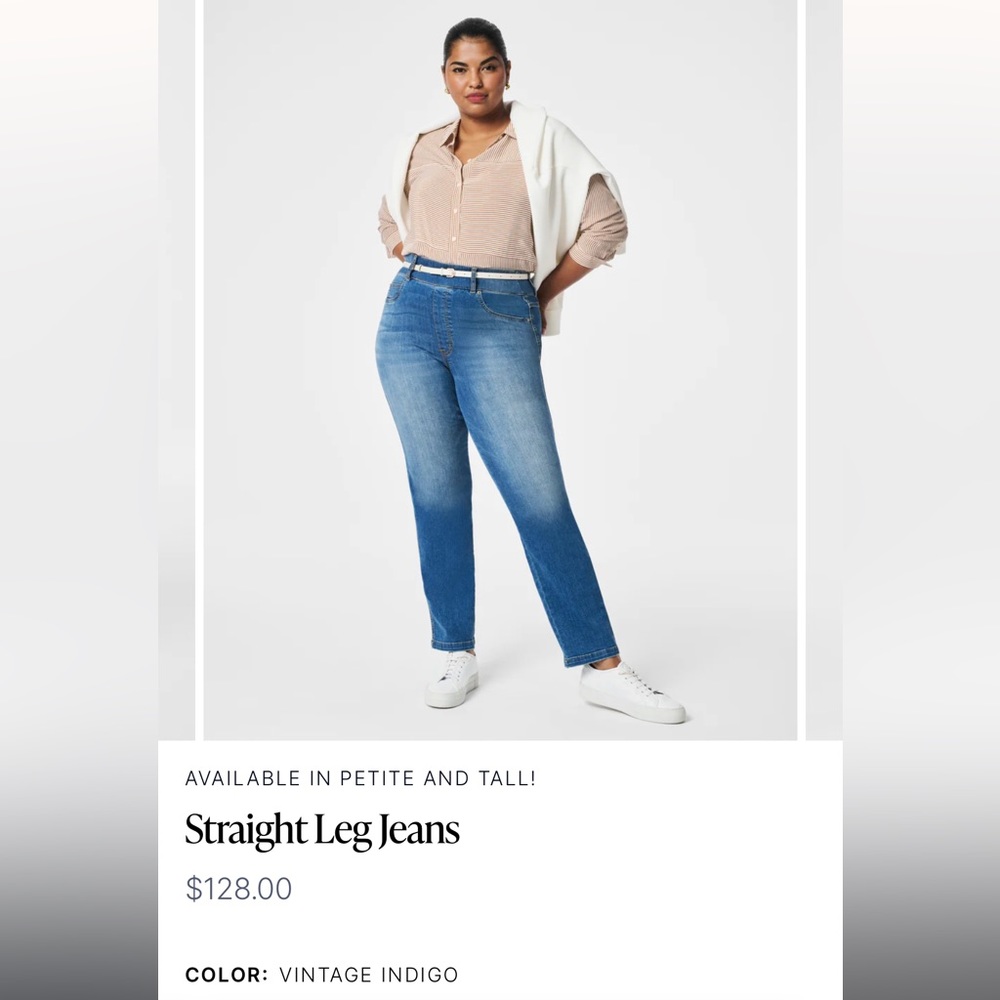 SPANX Straight Leg Jean, XL, vintage indigo